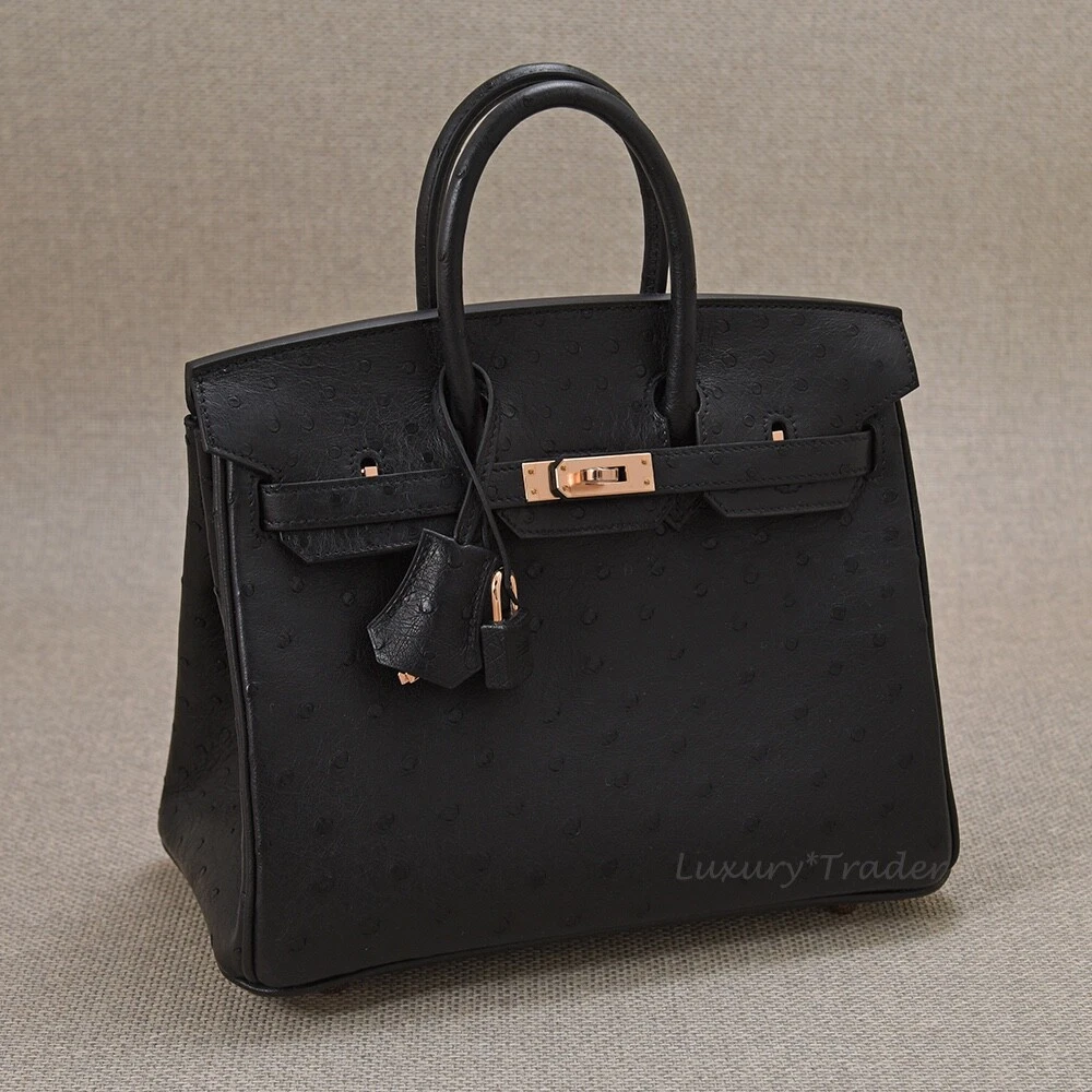 Hermes Noir Black Togo Gold Hardware Birkin 25 Handbag Bag Tote