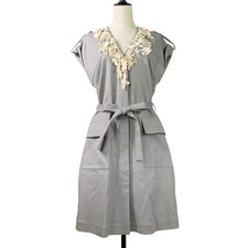 mina perhonen forest parade lace belted coat dress size 38 grey Women USED