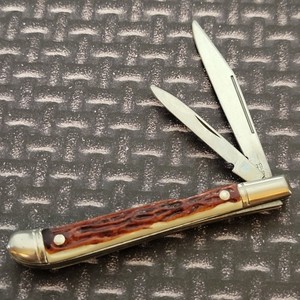 Colonial Jack Knife Made In USA Jigged Synthetic Handles CS Blades 3" Closed