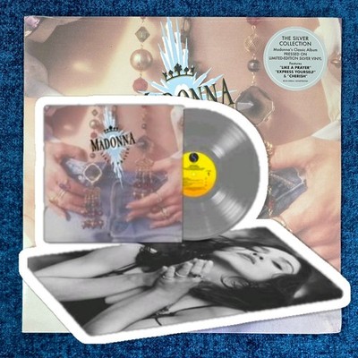 MADONNA SEALED LIKE A PRAYER 12'' SILVER VINYL USA 2024 Promo Hype & Poster