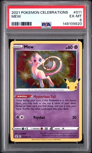 2021 POKEMON CELEBRATIONS #011 MEW PSA 6