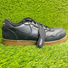 Reebok Club MEMT Mens Size 7 Black Gum Leather Composite Toe Safety Work Shoes