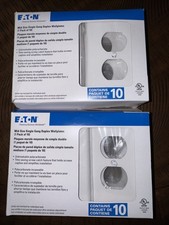 Eaton 20 Pack Mid-Size Single Gang Duplex Outlet Cover White Wall Plates
