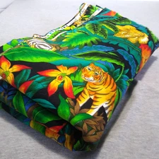 Jungle Animals Nursery Print Colorful Quilt Hoffman California Fabric 93"x42"