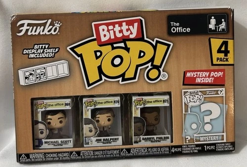 NIB Funko Bitty Pop THE OFFICE 4-Pack w/Stackable Shelf Mystery Bitty