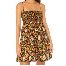 Farm Rio Fruit Mania Smocked Tiered Mini Dress Size Large