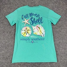 Simply Southern T-Shirt Call Me On My Shell Cotton Womens Small S