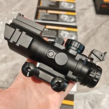 Mira para rifle 4x32 con mira de fibra óptica RGB iluminada retícula prisma mira 20 mm