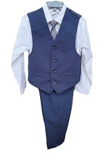 Van Heusen Boys Size 5 Wedding Formal Suit Set Vest Pants Dress Shirt Tie 4pc T4