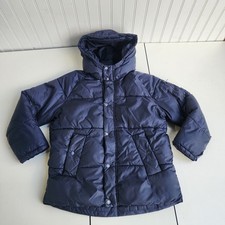 ZARA Boys Hooded Puffer Jacket Coat Navy Blue Size 10 140 cm 