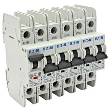 Lot of 6x Eaton FAZ-C15/1-NA-SP 15A 1-Pole C-Curve Miniature Circuit Breakers