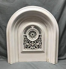 Antique VTG Cast Iron 30x35 Arch Top Fireplace Guard Insert Surround 1798-25B