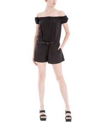 Max Studio London Womens Belted Romper Jumpsuit
