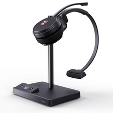 Yealink WH62 DECT Mono Teams Wireless Headset, 525 ft Range Work Headphone wi...