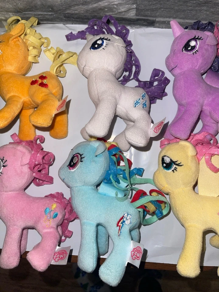 Mini Peluche My Little Pony Lote de 6 Hasbro G4 Applejack Twilight DashRarityPinkie Foto 3 de 4