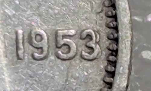 1953 10 Cents Canada NSF. DOUBLE DATE Queen Elizabeth II. #111