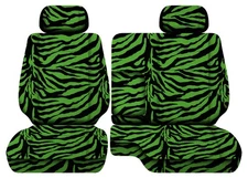 Truck bench seat covers zebra green fits 95-2000 Toyota Tacoma 60-40 seats+2HR
