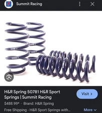 H &R Front And Rear Lowering Springs Cadillac CTS-V 2004-2007 1.2 front 1.0 rear