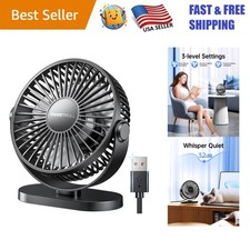 USB Desk Fan - Quiet 5.5 Inch Mini Portable Fan with 3 Speeds  360  Rotation
