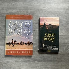 Dances With Wolves 90s VHS W/ HC 1st Edition Book Bundle