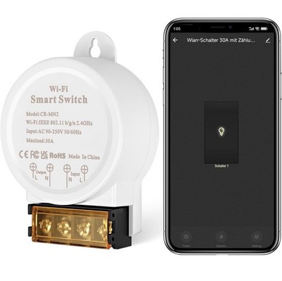Smart Switch WiFi Energiezähler 30A für für TUYA App Assistent Sprachnutzung