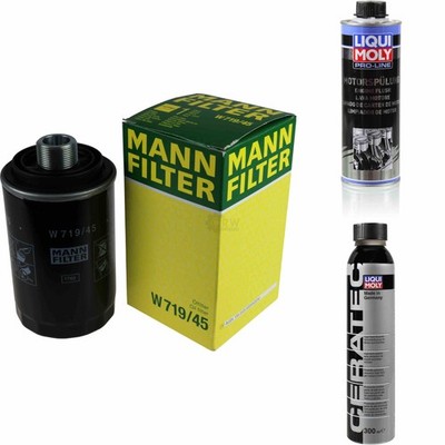 MANN-FILTER ÖLFILTER W 719/45 + LIQUI MOLY Cera Tec 3721 + Motorspülung 2427