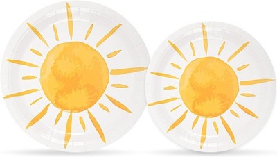48 Pcs Boho Sun Party Plates First Trip Around The Sun Paper Plates Sunshine