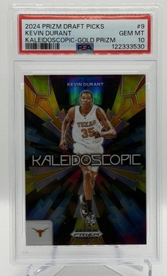 2024 Panini Prizm Draft Picks Kaleidoscopic Kevin Durant Gold /10 PSA 10