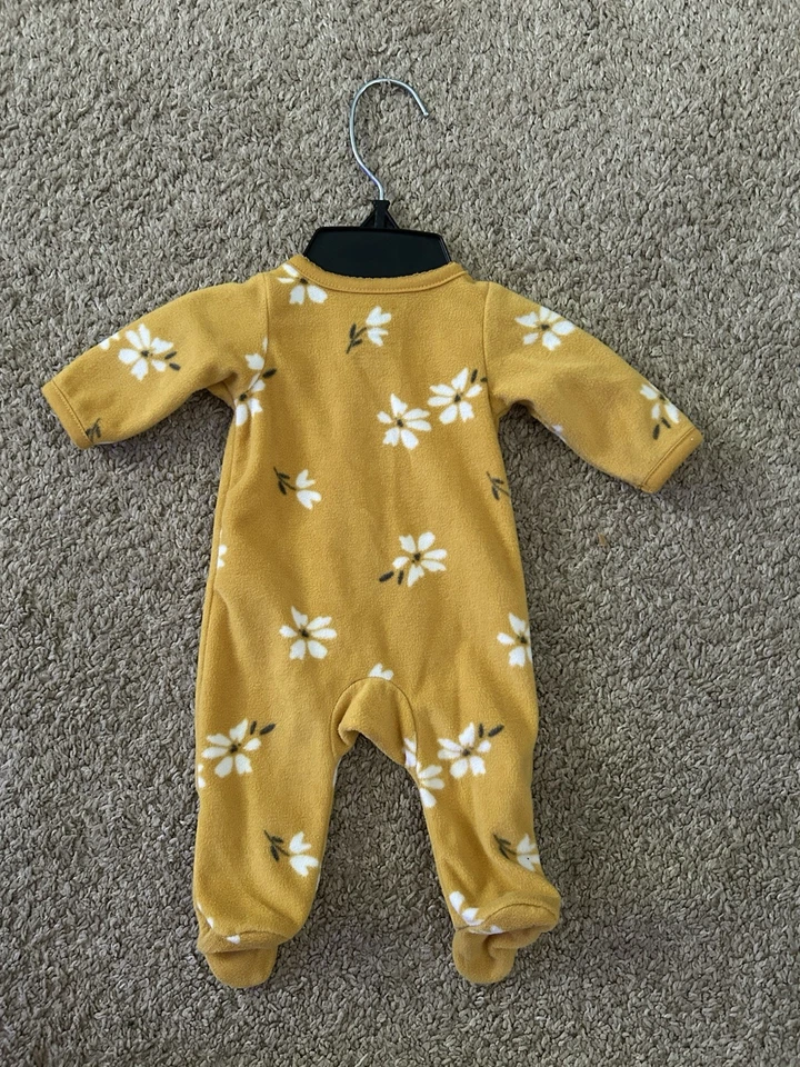 Baby Gold Preemie Zippered  Sleeper - Image 2 of 3