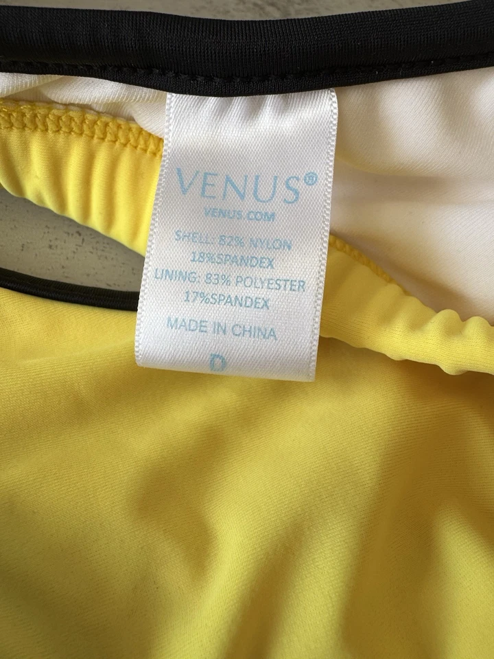 Bikini deportivo VENUS para mujer amarillo neón y negro con cinturón parte superior talla D | parte inferior 2 Foto 4 de 4