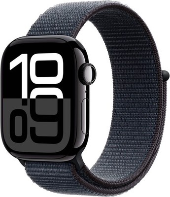 Apple Watch Gen 10 Series 10 42mm Jet Black Aluminum - Ink Sport Loop MWWG3LW/A