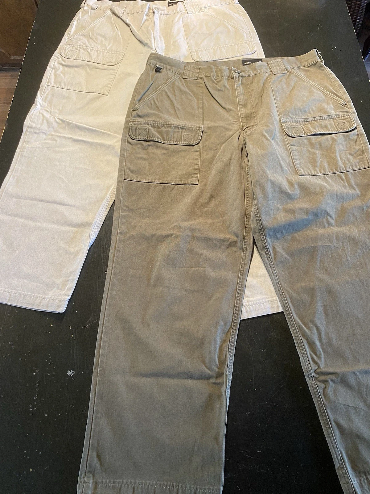 2 Eddie Bauer Pants Men 40x30 Cargo Cotton Outdoor Straight Leg WPL9647 Gorpcore