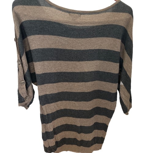 Express Women's Super Soft 3/4 Dolman Sleeve Sweater Top Brown/Tan Stripes Sz S - Picture 4 of 4