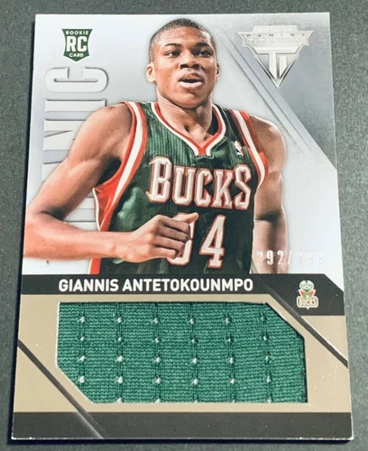 Giannis Antetokounmpo /299 RC Rookie Jersey Patch 2013-14 Panini Titanium Card