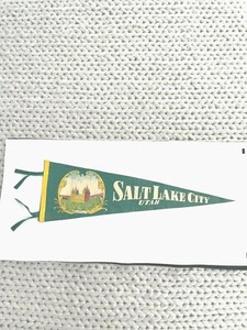 Vintage "Mormon Temple" Salt Lake City, Utah Large Felt Pennant