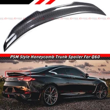 FOR 2017-2022 INFINITI Q60 HONEYCOMB CARBON FIBER PSM DUCKBILL TRUNK SPOILER