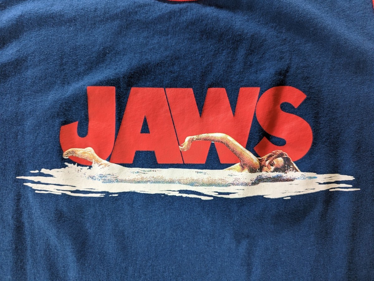 Jaws - Head Logo Men's T-Shirt, Officially Licensed, Navy Blue