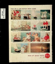 1958 Sign of Good Taste Coca Cola Sailing Boat Vintage Print Ad 9833