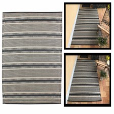 Outdoor Indoor Teppich modern Wohnzimmer Balkon Terrasse schwarz-braun 120x180cm