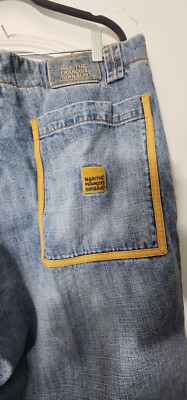 MARITHÉ FRANÇOIS GIRBAUD 23cm MARITHE FRANCOIS GIRBAUD Baggy Tapered Denim Pants S Blue Ice Wash