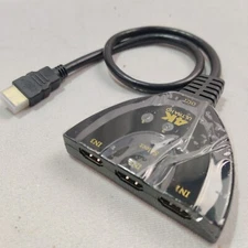 4K Ultra HD 3 Way HDMI Switch Splitter HDTV Auto 3 Port IN 1 OUT with 45CM Cable