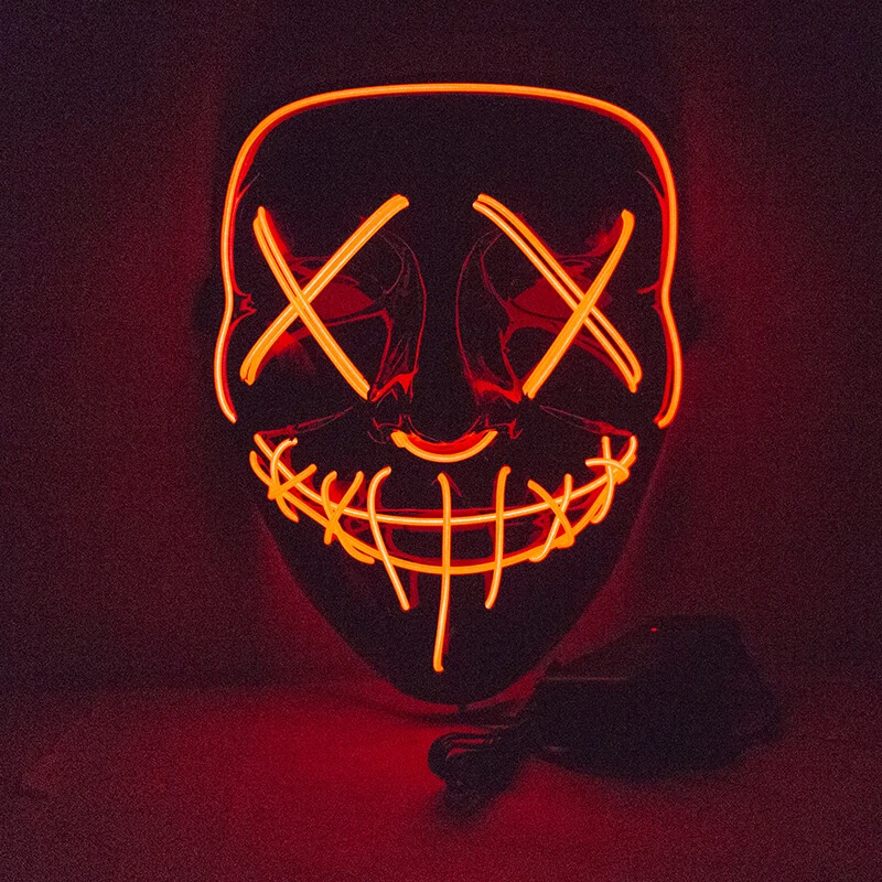 Orange Anroll Halloween LED Light Up Face Mask