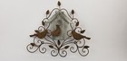 Rustic Country Bent Wire Metal Birds Wooden Birdhouse 3 Dimensional Wall Decor