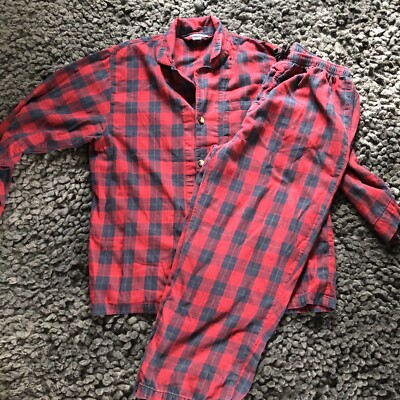 Red Plaid Cotton Flannel Pajama Sz 