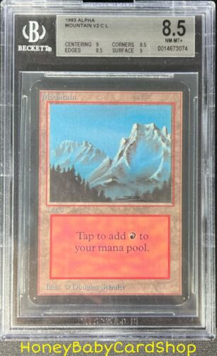 MTG Limited Edition Alpha 1993 Mountain (B) BGS 8.5Q++ (Baby Quad++) NM/MT+ 9394 - Picture 1 of 6