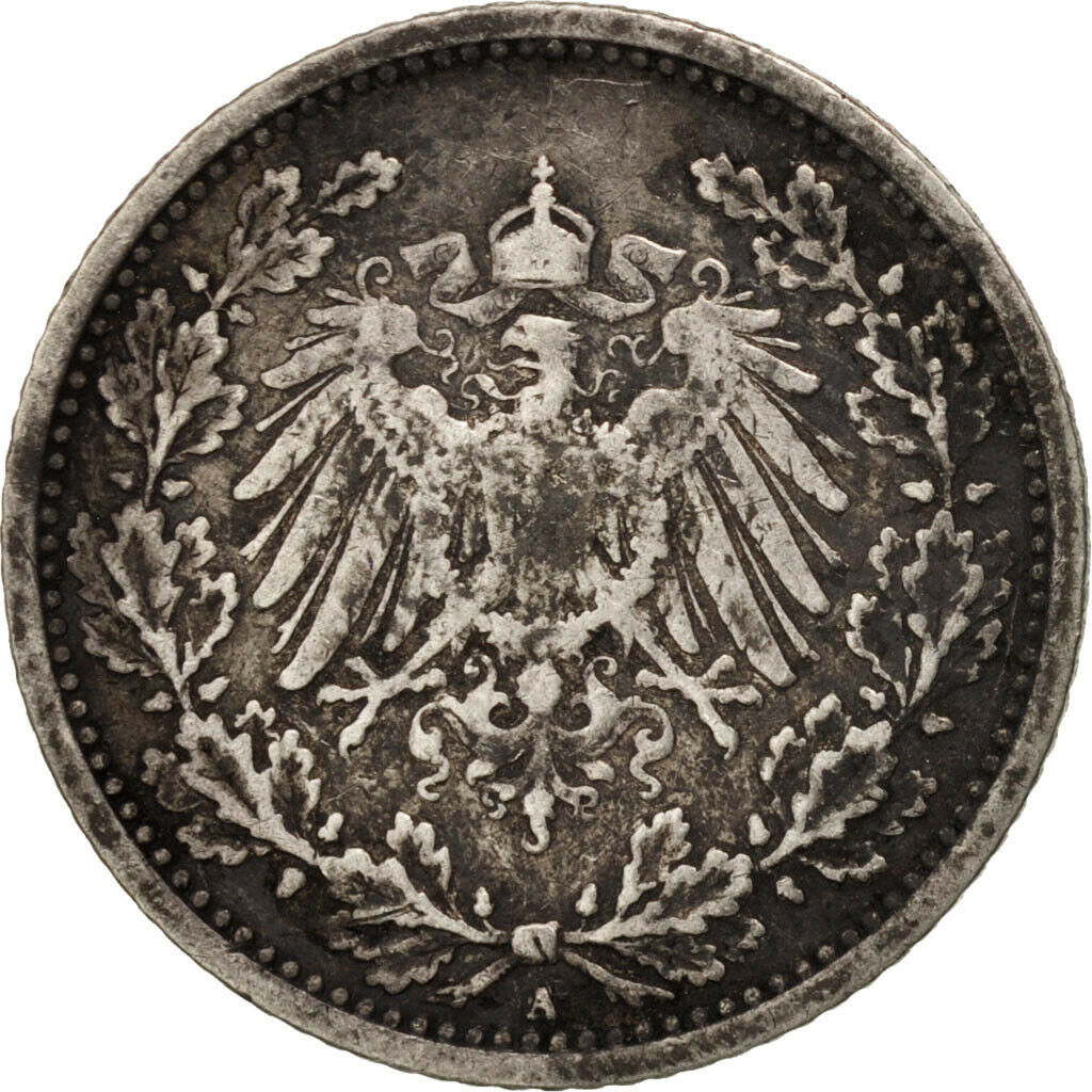 [#405611] Moneta, NIEMCY - IMPERIUM, 1/2 Mark, 1905, Berlin, EF(40-45), Srebro, 
