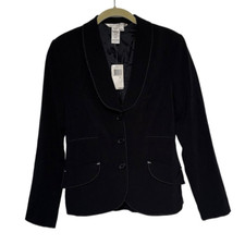 NWT Max Studio Black w/ White Stich Threading Blazer - Size 2