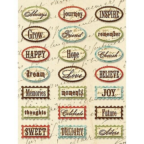 K&COMPANY Life's Journey Words Grand Adhesions Dimensional Stickers - 21 pcs - Image 2 of 2
