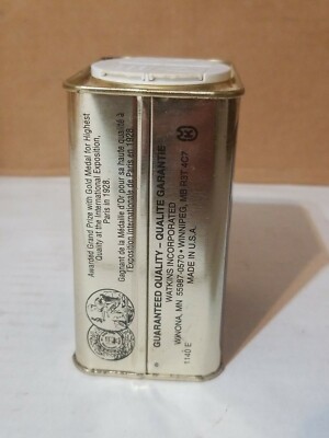 Vintage Watkins Black Pepper Tin 6 oz Purest Granulated