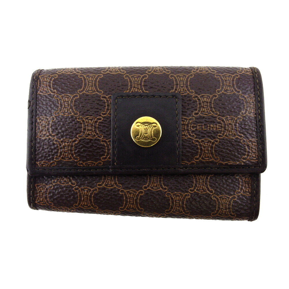 小物 CELINE Logo Macadam Key Case Celine Black Macadam Key Case Small Good – AMORE Vintage Tokyo